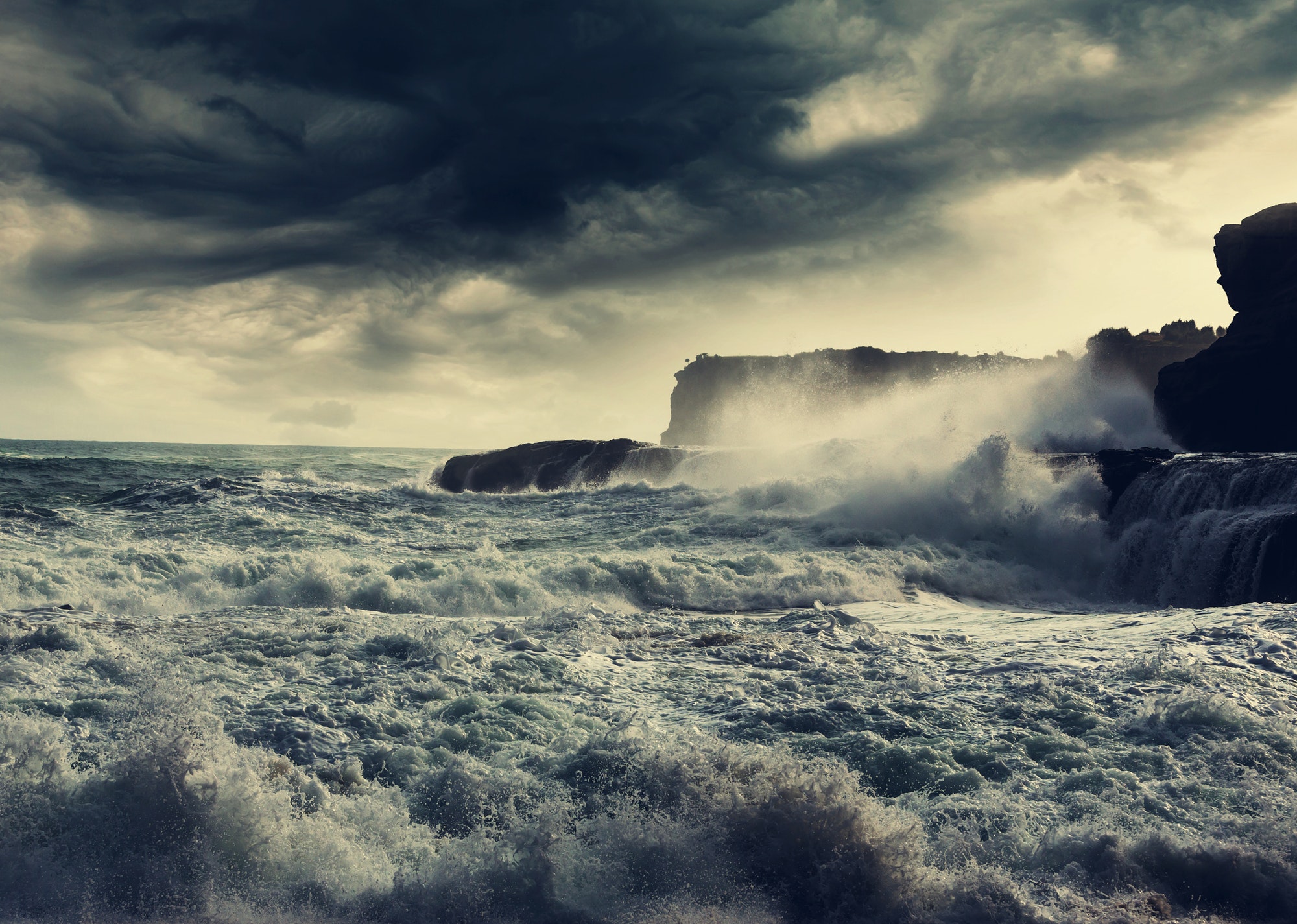 Storm on ocean