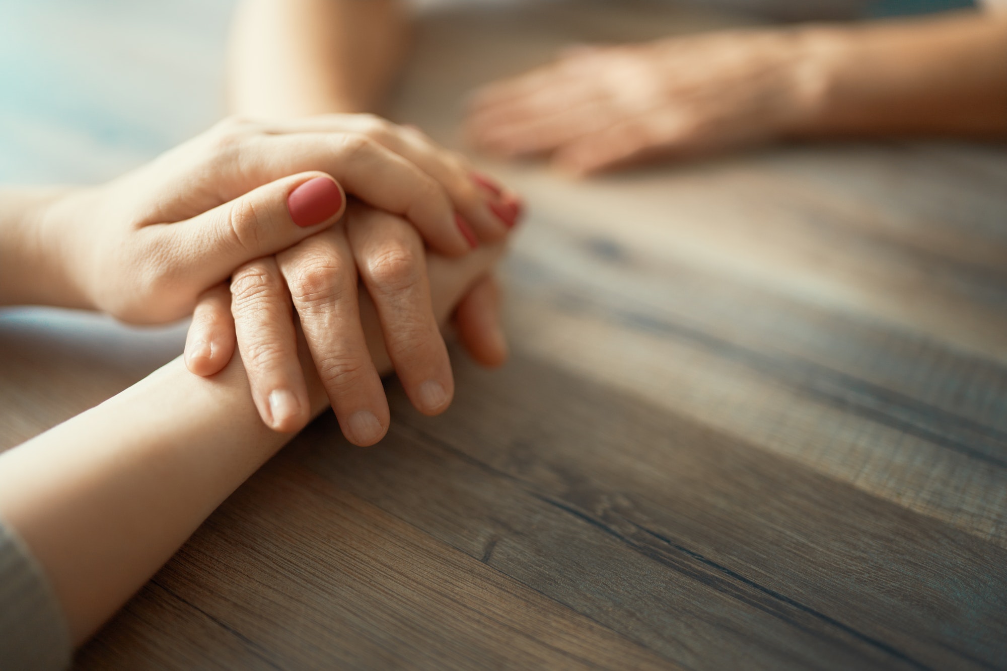 Hands in hands close up