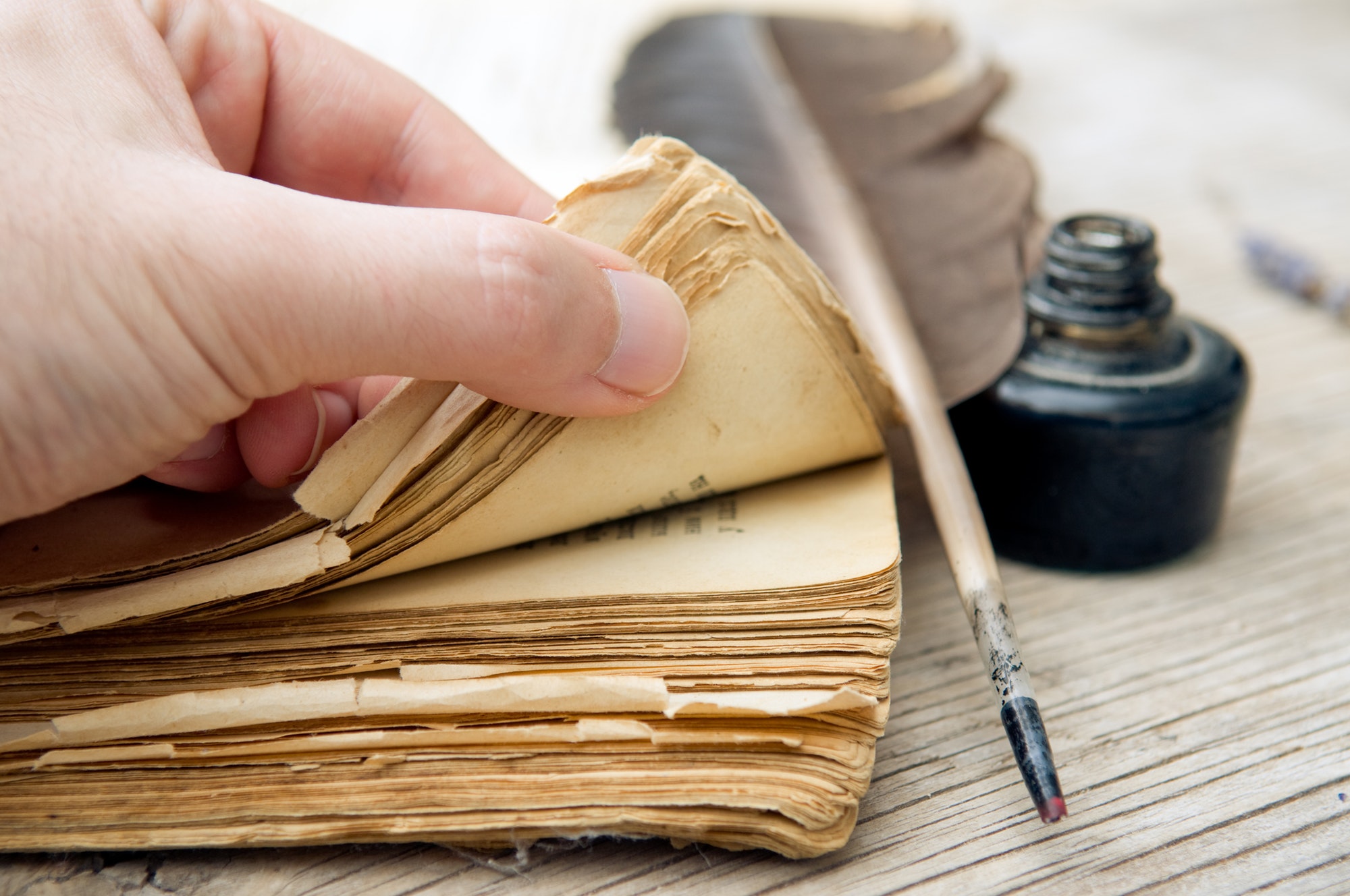 Opening old book
