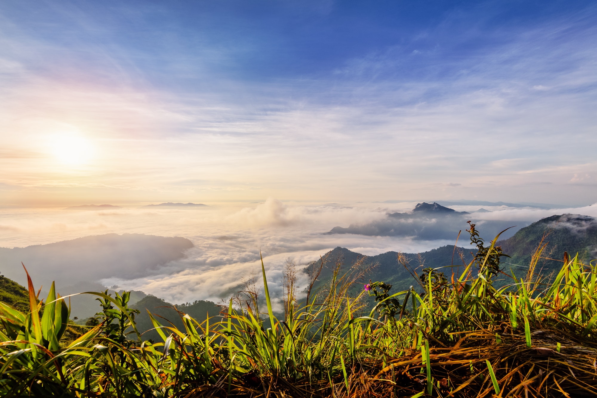 Sunrise on the clouds in Thailand